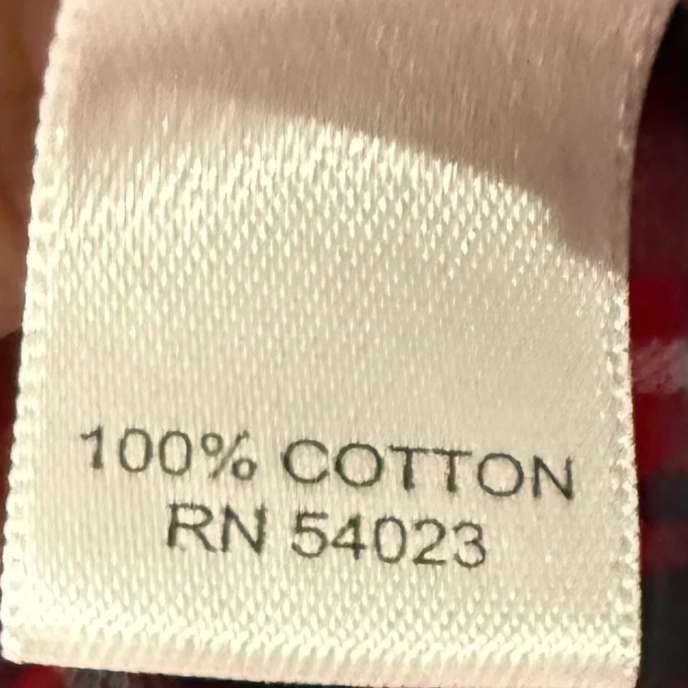 Banana Republic Shirt Plaid Flannel 100% Cotton Button Down Gray Red Size Large